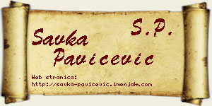 Savka Pavičević vizit kartica